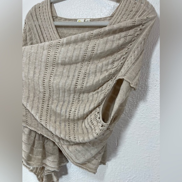 Anthropologie Yellow Bird Carolina Poncho Top Linen Blend Boho Small Flowy - Picture 6 of 12